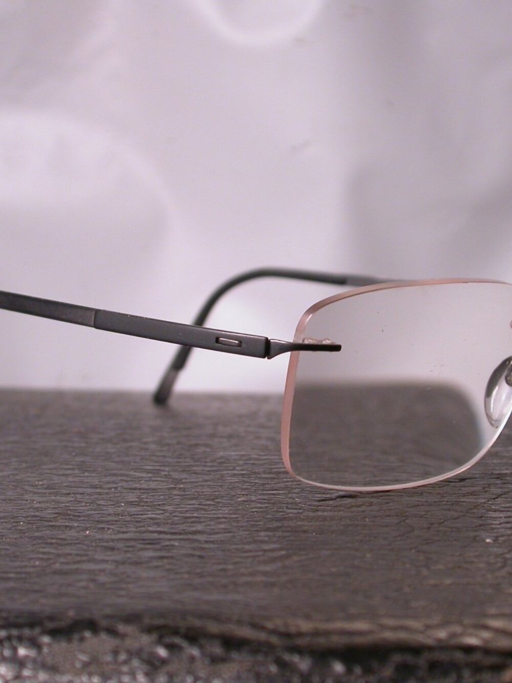 Silhouette Titan Frameless Black and Silver Eyeglasses Made in Austria